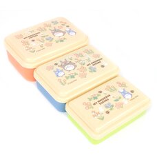 My Neighbor Totoro Nested Totoro & Flowers Plastic Container 3-Piece Set