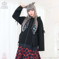 LISTEN FLAVOR Oath of the Eternal Rose Lace-Up Zip Hoodie