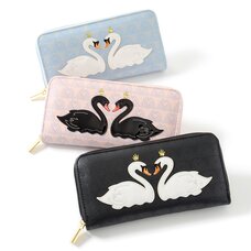 FLAPPER Swan Appliqué Long Wallet
