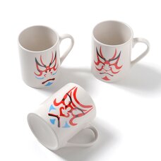Kumadori Kabuki Face Mugs