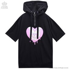 LISTEN FLAVOR Yami-Kawa Prescription High-Neck Short Sleeve Hoodie