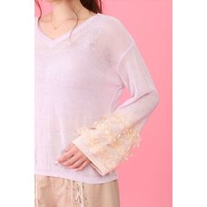 Honey Salon Frilly Sleeves Knit Top