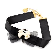 Q-pot. Black Ribbon x Bone Choker
