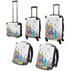 Tetris Art Suitcase & Rucksack Collection: Block (White)