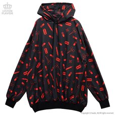 LISTEN FLAVOR Yami Kawa Medical Pattern Pullover Hoodie