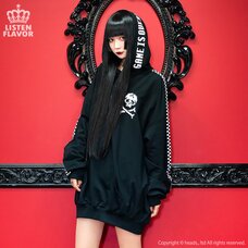 LISTEN FLAVOR 8-Bit Checkered Sleeve Pullover Hoodie