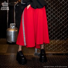 LISTEN FLAVOR Side Chekered Super Wide Skirt