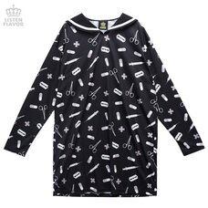 LISTEN FLAVOR YamiKawa Medical Pattern Sailor Collar Dress