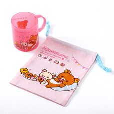 Rilakkuma Plastic Mug & Drawstring Bag Set