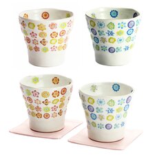 Hana Botan Mino Ware Rocks Cups