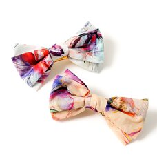 Magnet Flower Pattern Ribbon Barrette