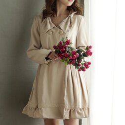LIZ LISA Ribbon Collar Trench Coat