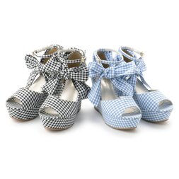 LIZ LISA Gingham Wedge Sandals