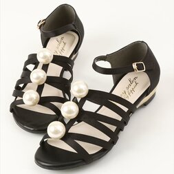 Honey Salon Big Pearl Sandals (Black)