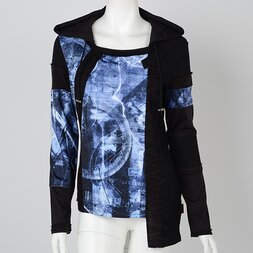 Ozz Conte Grunge Print Hooded Cutsew