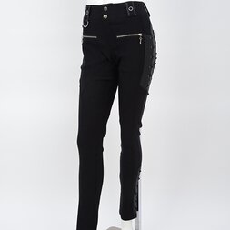 Rozen Kavalier Embroidered Feather Lace-up Pants