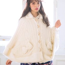LIZ LISA Collared Ribbon Poncho