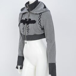 Ozz Oneste Chinese-Style Button Short Hoodie