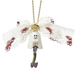 Q-pot. Petit Ghost Sheets Necklace / White Veil Charm / Q Hatchet Charm Set