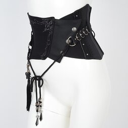 Ozz Oneste Sanskrit Characters Embroidered Asymmetrical Corset