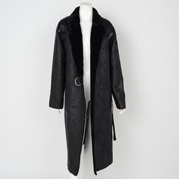 Rozen Kavalier Suede Sherpa-Lined Coat