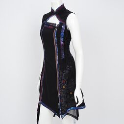 Ozz Oneste Sanskrit Characters Embroidered Sleeveless Dress