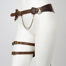 Rozen Kavalier Embroidered Feather Waist Bag w/ Leg Belt