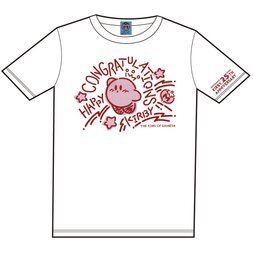 The King of Games Kirby 25th Anniversary Congratulations White T-Shirt w/ Plush Mascot