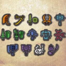 Monster Hunter: World Weapon Icon Rubber Badge Collection Box Set