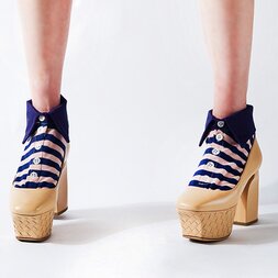 ERIMAKI SOX Pink x Navy Striped Socks