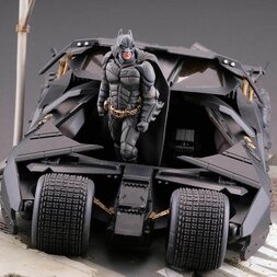 Batman Begins Legacy of Revoltech Batmobile Tumbler in Gotham City