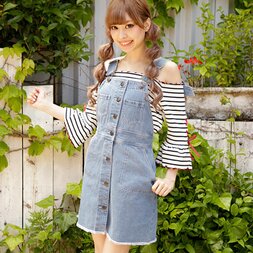 LIZ LISA Denim Overall Skirt
