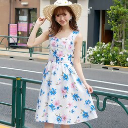 LIZ LISA Large Floral Print Ribbon Dress