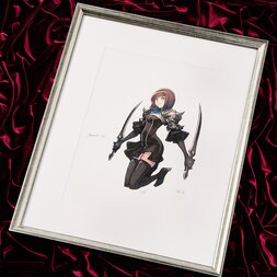 Terra Battle Character Art Amazora Lithograph w/ Frame