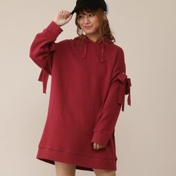 Honey Salon Shoulder Slit Hoodie Dress