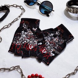 ACDC RAG Punk Samurai Fingerless Gloves