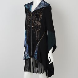 Rozen Kavalier Masquerade Printed Hooded Cardigan
