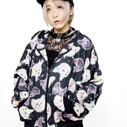 ACDC RAG Cat Oversized Fit Zippered Hoodie