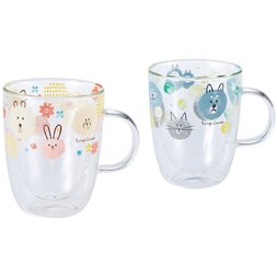 Tempo Comodo Watercolor Animal Double Wall Glass