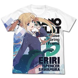 Saekano: How to Raise a Boring Girlfriend Flat Eriri Spencer Sawamura Flat Ver. Full-Color White T-Shirt