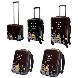 Tetris Art Suitcase & Rucksack Collection: Block (Black)