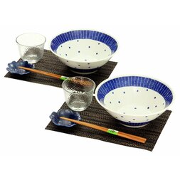 Mino Ware Polka Dot Somen Noodle Bowl Set