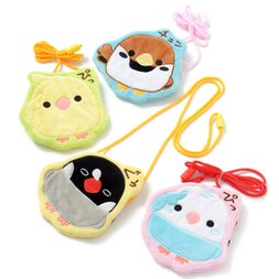 Kotori Tai Bird Appliqué Plush Coin Pouches