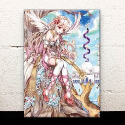 A Girl and a Baby Jackal Acrylic Art Board
