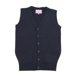 Teens Ever Navy Blue High School Uniform Front-Opening Vest