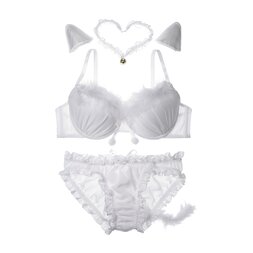 YUMMY MART White Cat Lingerie Set