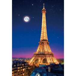 Beautiful Eiffel Tower in the Night of Paris Jigsaw Puzzle