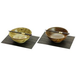 Mino Ware Wood Style Noodle Bowl Set