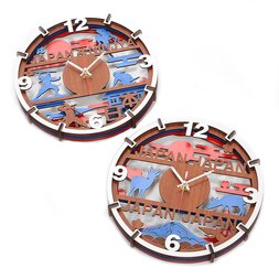 Souvenir Japan 4-Layer Wood Clock Collection