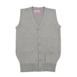 Teens Ever Heather Gray High School Uniform Front-Opening Vest